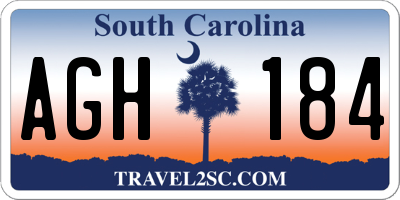 SC license plate AGH184
