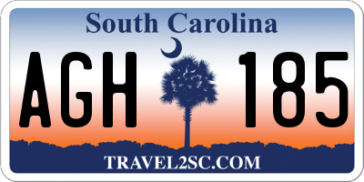 SC license plate AGH185