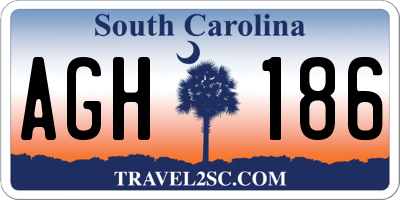 SC license plate AGH186