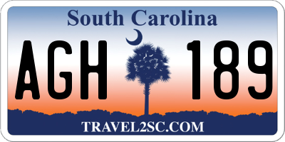 SC license plate AGH189