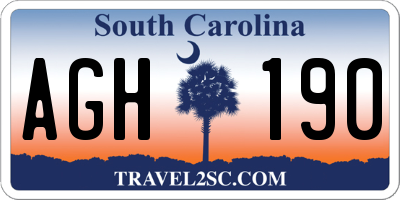 SC license plate AGH190