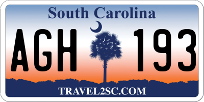 SC license plate AGH193
