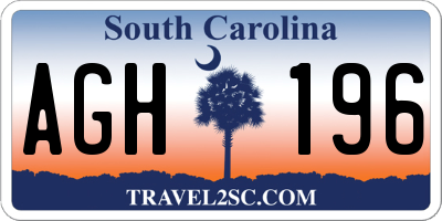 SC license plate AGH196