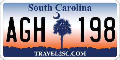 SC license plate AGH198