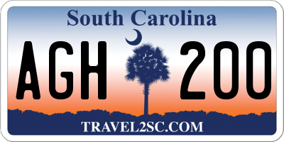 SC license plate AGH200