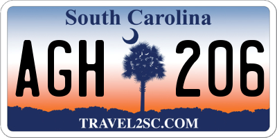 SC license plate AGH206