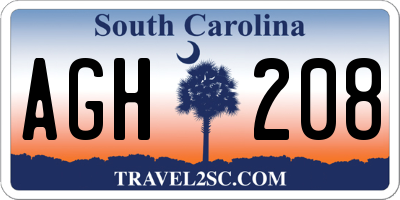SC license plate AGH208