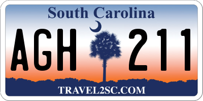 SC license plate AGH211