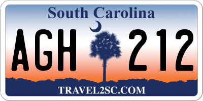 SC license plate AGH212