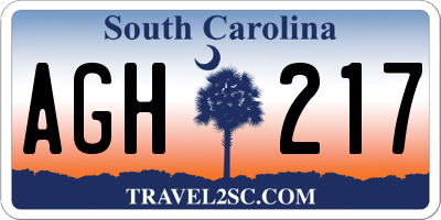 SC license plate AGH217