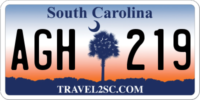 SC license plate AGH219