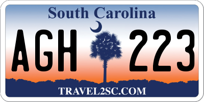 SC license plate AGH223