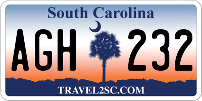 SC license plate AGH232