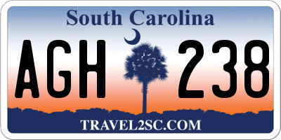 SC license plate AGH238