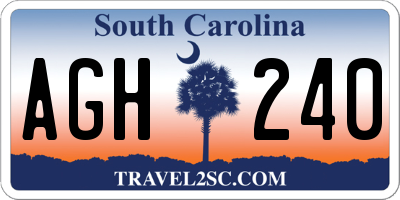 SC license plate AGH240