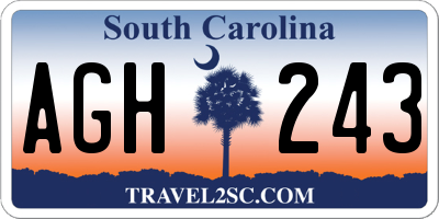 SC license plate AGH243