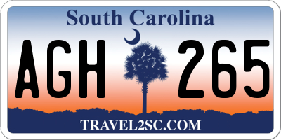 SC license plate AGH265