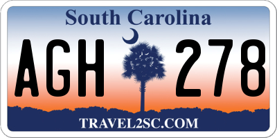 SC license plate AGH278
