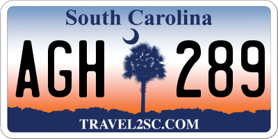 SC license plate AGH289