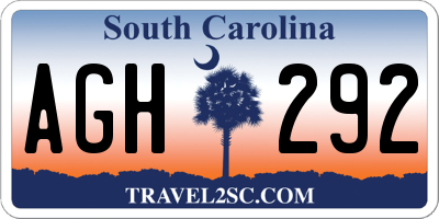 SC license plate AGH292