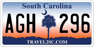 SC license plate AGH296