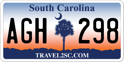 SC license plate AGH298