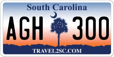 SC license plate AGH300