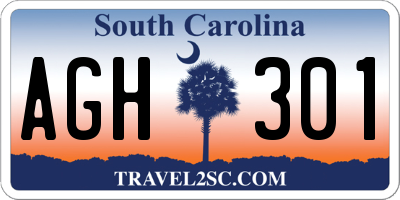 SC license plate AGH301
