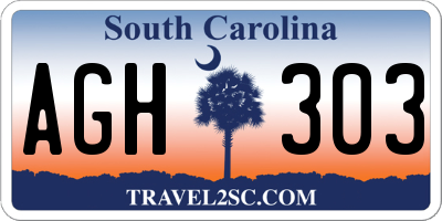 SC license plate AGH303