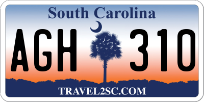 SC license plate AGH310