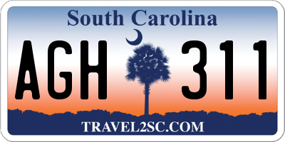 SC license plate AGH311