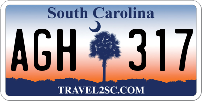 SC license plate AGH317