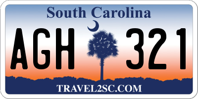 SC license plate AGH321