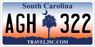 SC license plate AGH322