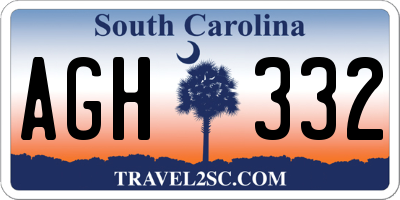SC license plate AGH332