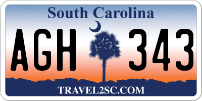 SC license plate AGH343