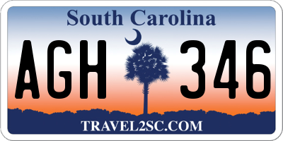 SC license plate AGH346