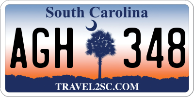 SC license plate AGH348
