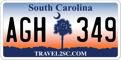 SC license plate AGH349