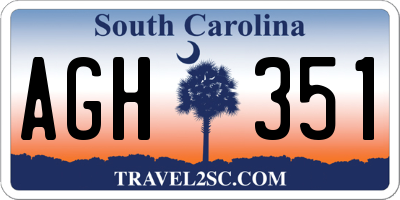 SC license plate AGH351
