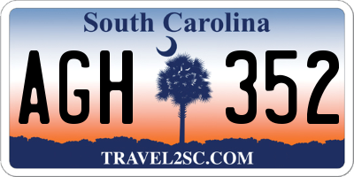 SC license plate AGH352