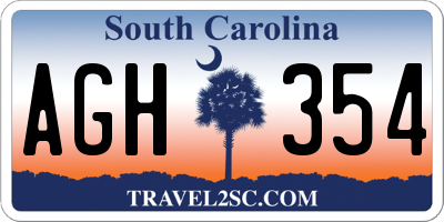 SC license plate AGH354