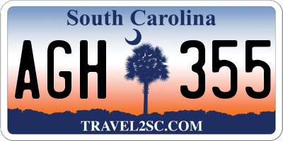 SC license plate AGH355