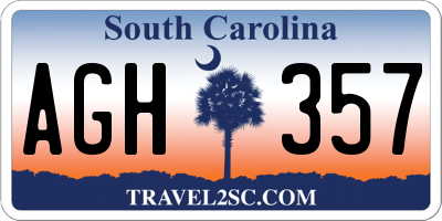 SC license plate AGH357