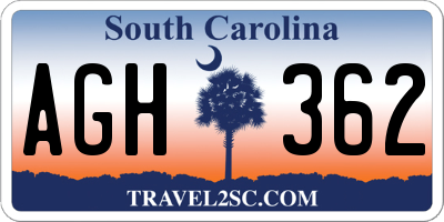 SC license plate AGH362