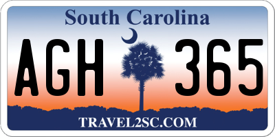 SC license plate AGH365