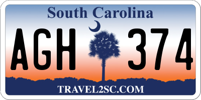SC license plate AGH374