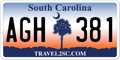 SC license plate AGH381
