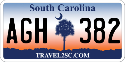 SC license plate AGH382