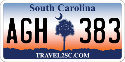 SC license plate AGH383